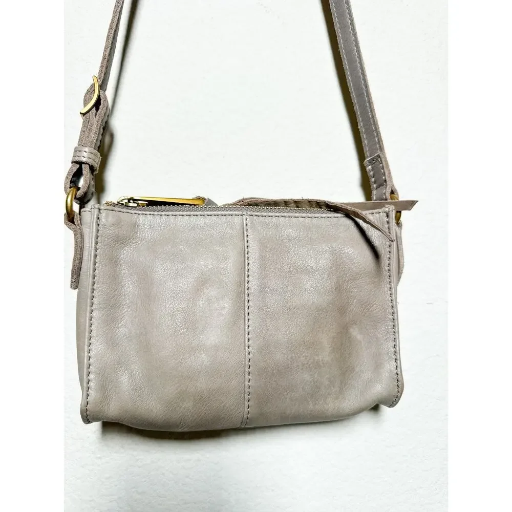 Margot New York Aiden Wallet on a String Taupe Leather Crossbody